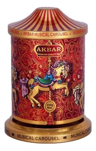 Té Akbar Cajita Carrusel Musical (250gr Té Hoja Negro/verde)