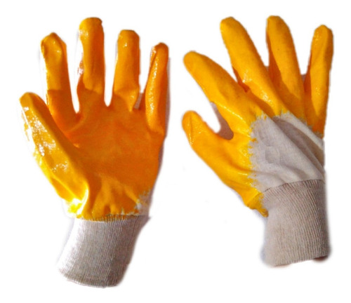 Guantes Protección Puño Tela Y Cubrimiento En Pvc