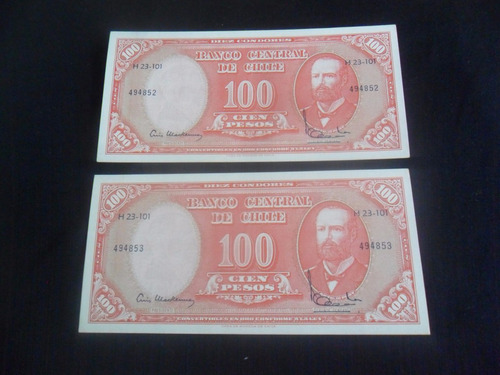 2 Billetes 100 Pesos Correlativos Mackena Ibañez