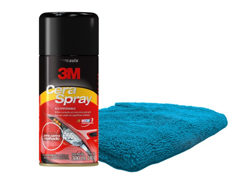 Cera Rapida Spray 3m Protetora 300ml + Flanela Microfibra