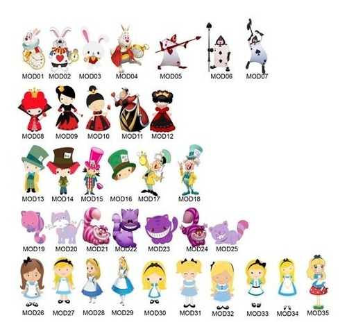 Imagem 3 de 4 de 100 Tags, Topper, Apliques Para Festas - Alice
