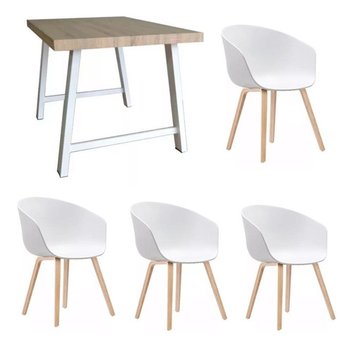 Juego Mesa Trixy 150 + 4 Sillon Hay Nordico