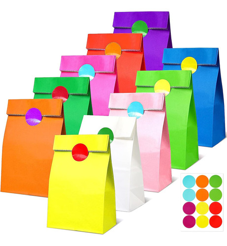 50 Bolsas Papel Fiestas Kraft Ecológicas Portátil Decorativa