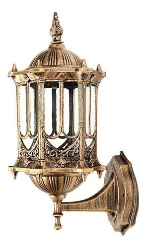 Lámpara De Pared De Vidrio De Bronce Exterior Retro Antigua