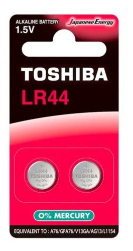 Pilha Botão Alcolina Toshiba 2 Unidades 1,5 V