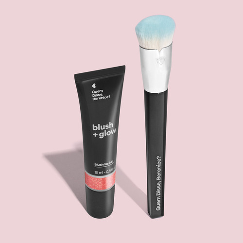 Combo Blush Líquido Rosa Rosalix 15 Ml + Pincel Super Denso