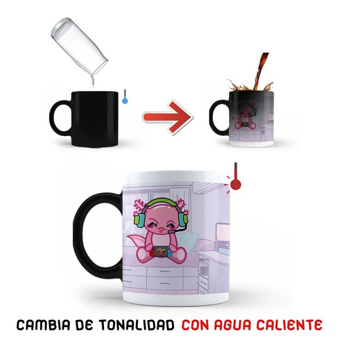 Taza Magica 11oz Ajolote Kawaii Gamer