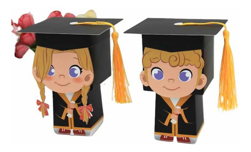 10 Cajas Recordatorios Graduación Grados Dulces