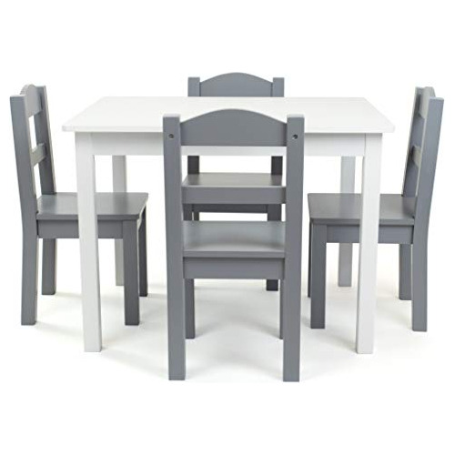 Tot Tutors Tc534 Juego De Mesa Y 4 Sillas De Madera Gris Col