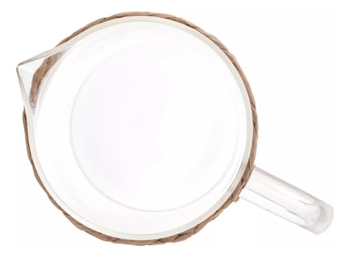 Jarra Garrafa Jarro 1l De Vidro E Fibra Natural Com Alça Cor Transparente