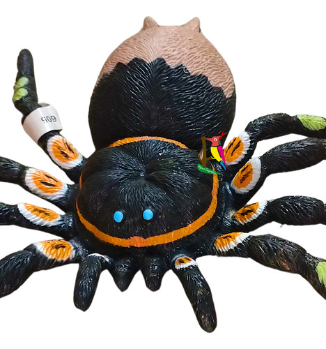 Juguete Tarantula Gigante Araña Goma Blanda Bromas Chascos Negro