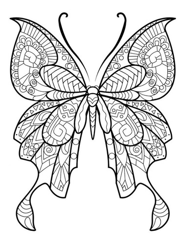 Dibujo Mandala Mariposa Para Imprimir Y Colorear | MercadoLibre