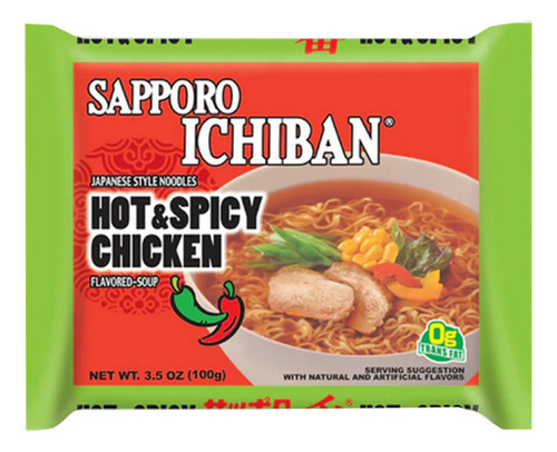 Ramen Japonés Instantáneo Sapporo Hot & Spicy Chicken 100g