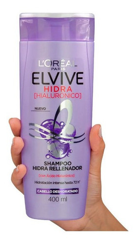 Imagen 6 de 8 de Shampoo Hidratación Hialurónico Elvive L'oréal 400ml