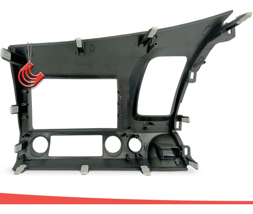 Imagem 5 de 9 de Moldura De Painel 2 Din Multimidia Dvd Mp5 Honda New Civic 2006 2007 2008 2009 2010 2011 Graf