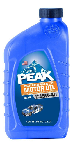 Aceite Peak Multigrado Api Sn Sae 15w40 946ml