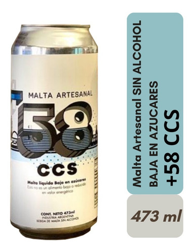 Malta Artesanal +58ccs Lata 473ml Sin Alcohol Baja En Azucar