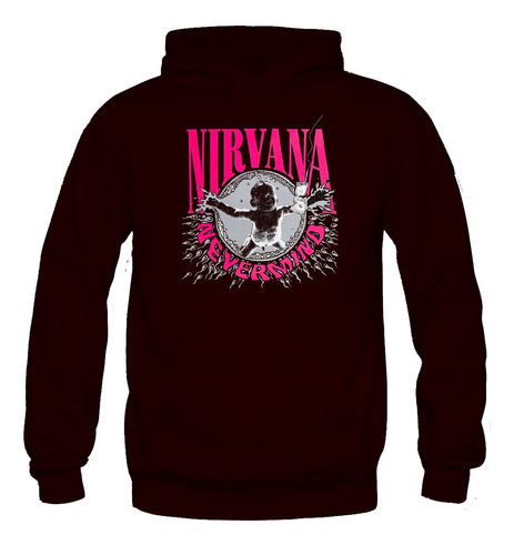 Hoodie Canguro Buzo Nirvana Kurt Cobain Grunge Rock 