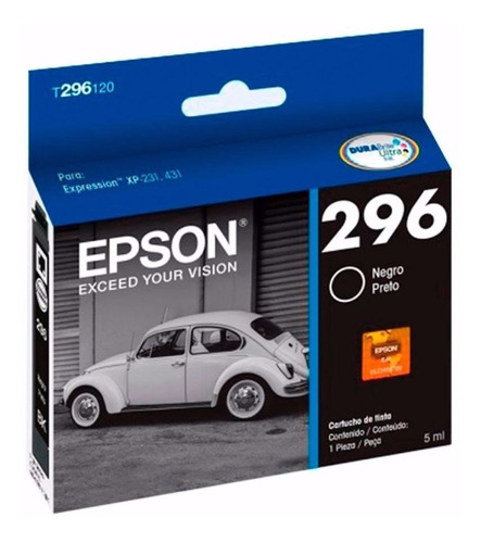 Cartucho Original De Tinta Negra Epson T296