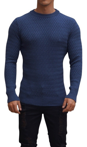Sweater Weave John Leopard Moda Hombre Tramado Grueso 