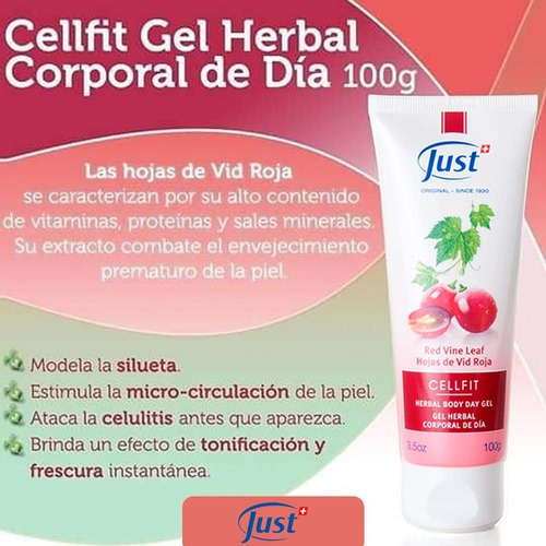 Imagen 8 de 8 de Gel Anti Celulitis De Día Cellfit 100gr Swiss Just Original