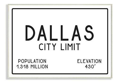 Dallas City Limit Arte De Placa De Pared De Gran Tamaño, Fab