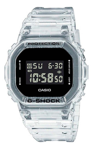 Reloj Casio G Ssock Blackligth Mirror Original Skeleton Color de la correa Transparente Color del bisel Plateado Color del fondo Plateado