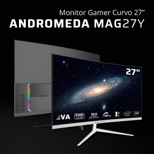 Monitor Gamer Curvo 27 Va Andromeda Mag27y Fhd R1800 180hz Negro