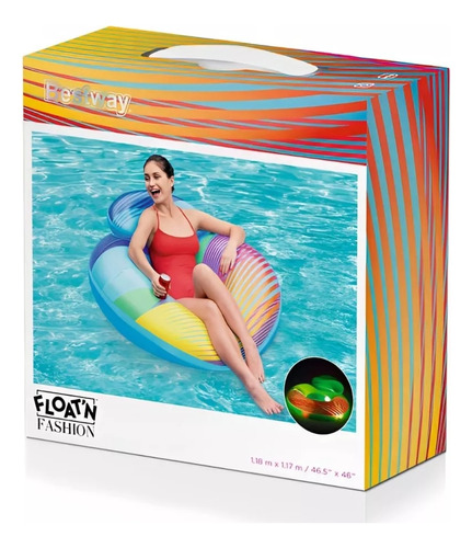 Boia Poltrona Neon Brinquedo Para Piscina Com Led 7 Cores