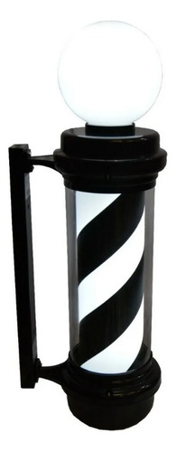 Caramelo Negro Y Blanco Giratorio Barber Pole Con Accesorios