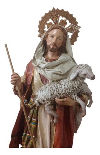 Estatua Jesus Buen Pastor Encolado - Original - Kmnk 