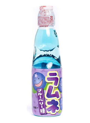 Ramune Mora Azul Refresco Japones Con Bolita Hata 200 Ml