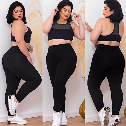 Calça Legging Plus Size Não Fica Transparente Modela Bumbum