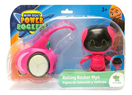 Mini Beat Power Rockers Figuras + Vehiculo Original Scarlet