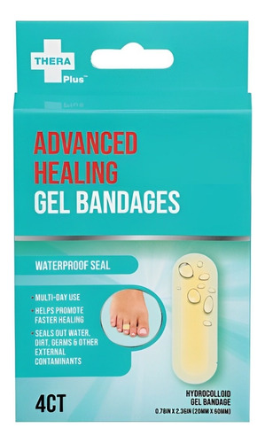Curitas De Gel Con Hidrocoloide Impermeables 2x6cm Theraplus