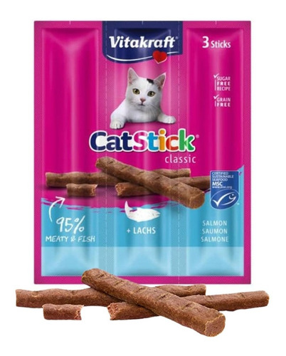 Vitrakraf Snack Gatos Stick Classic Golosina 18g  X3 Palitos