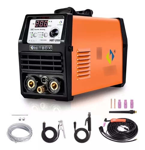 YESWELDER Soldador TIG con pulso 205Amp, STICK/DC TIG/PULSE TIG 3 en 1, 110  y 220 V de doble voltaje TIG máquina de soldadura TIG-205P