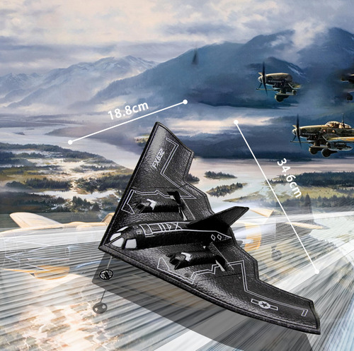 Avión Rc B-2 Spirit Bomber Control Remoto 2ch Negro Color
