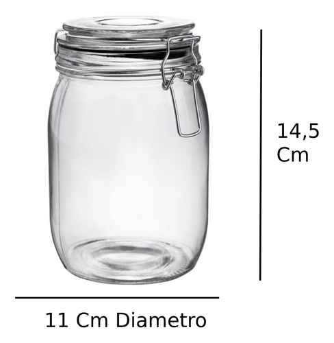 Frasco Vidrio Organizador Tapa Hermética Contenedor 700ml