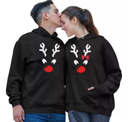 Sudaderas Pareja Novios Renos De Navidad M2 2pzas