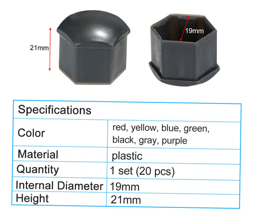Protector De Tapa De Tuerca De Rueda De 19 Mm, 20 Piezas, Cu