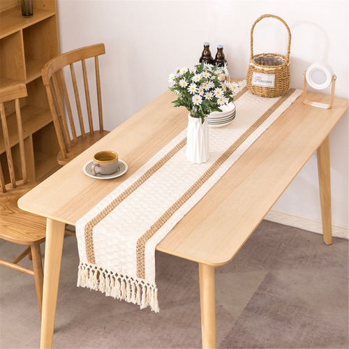 Mantel De Mesa Bohemio Y Rústico Con Flecos Para