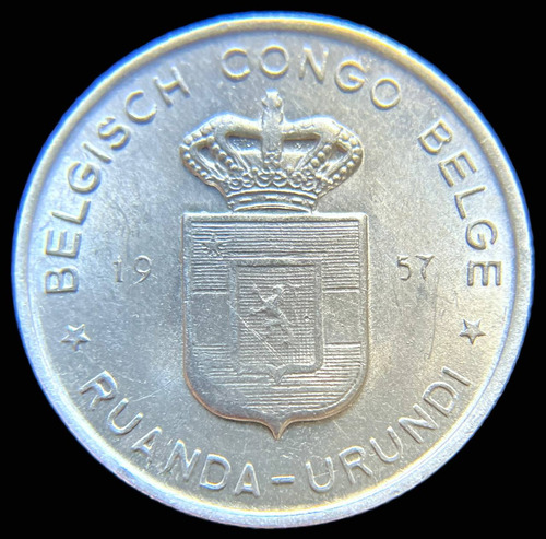 Ruanda - Urundi, Congo Belga, Franc, 1957. Sin Circular