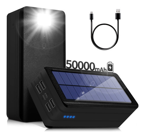 Cargador Solar Portatil 50000 Mah C/linterna, Camping - 01