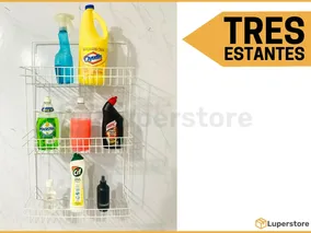 Organizador Estante Triple Para Amurar En Cocina Lavadero