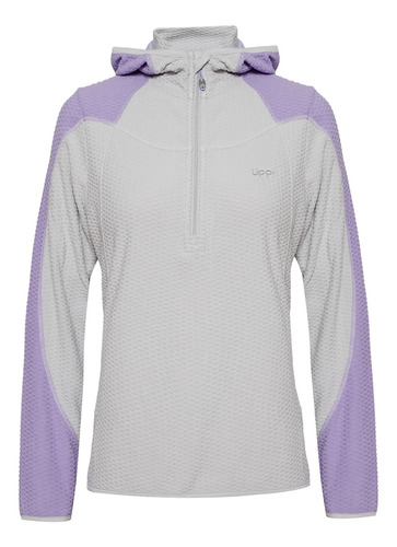 Poleron Mujer Jacarandá Nano-f 1/4 Zip Hoody Gris Lippi