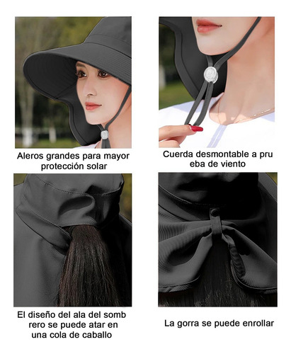 Sombrero Para Sol Gorras Mujer Playa Visera Protección Uv