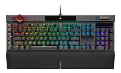 Teclado gamer Corsair K100 QWERTY Corsair OPX inglés US color negro con luz RGB