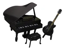 Comprar 1:12 Mini Grand Piano Guitarra Con Muebles De Muebles Negro