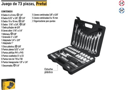 Juego De Herramientas 73 Pz Pretul Kit Autocle 22981